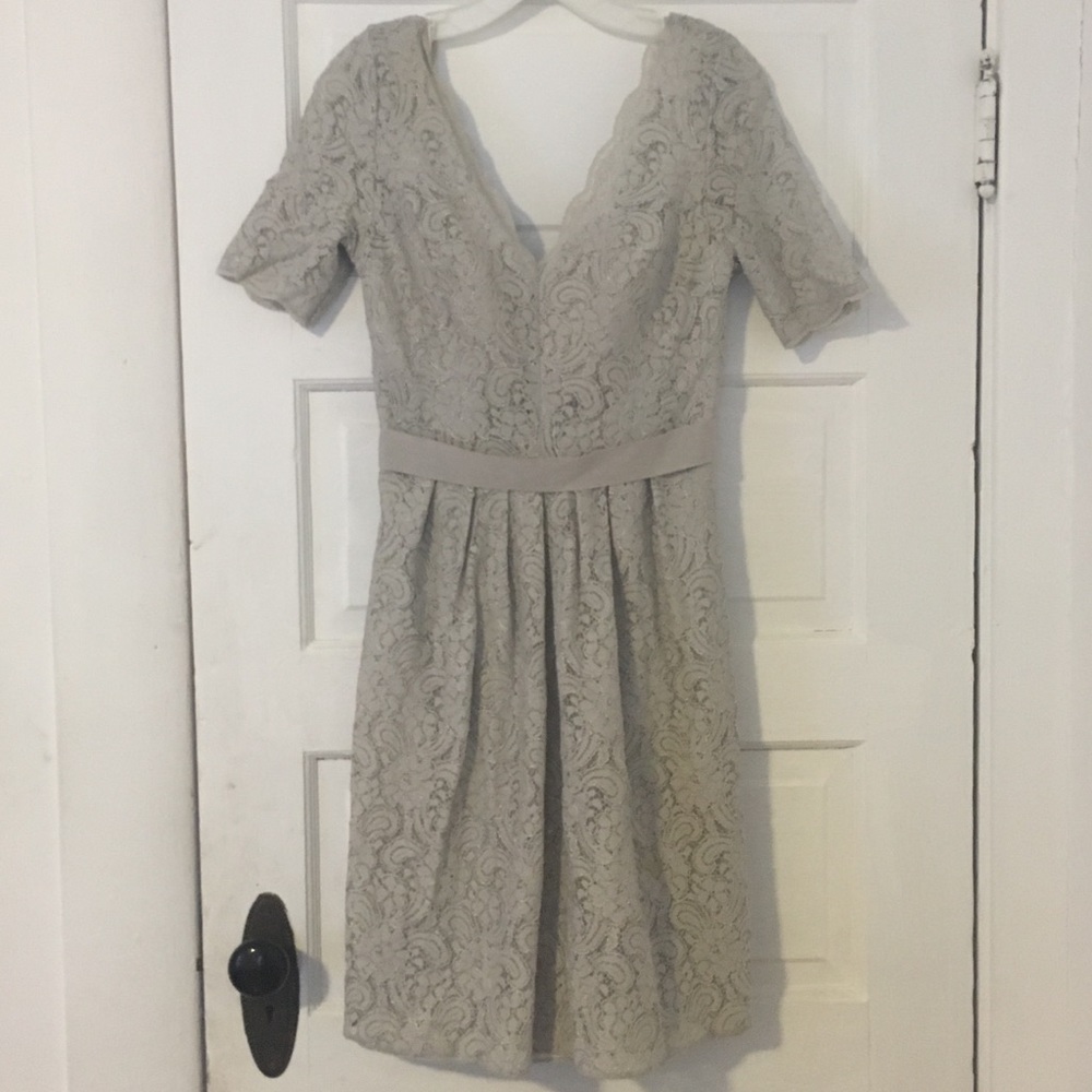 BHLDN and Watters & Watters grey bridesmaid dress